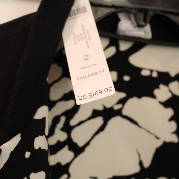 Chicos Easy Chic 4 pc Set Black and White NWT Reg $437.00 Jacket Dress Cami Pant - Picture 6 of 12